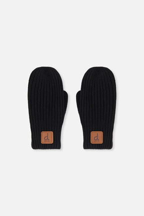 Knit Mittens Black-0