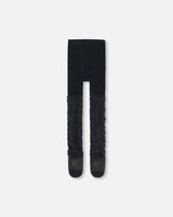 Jacquard Flowers Tights Black | Deux par Deux | Jenni Kidz