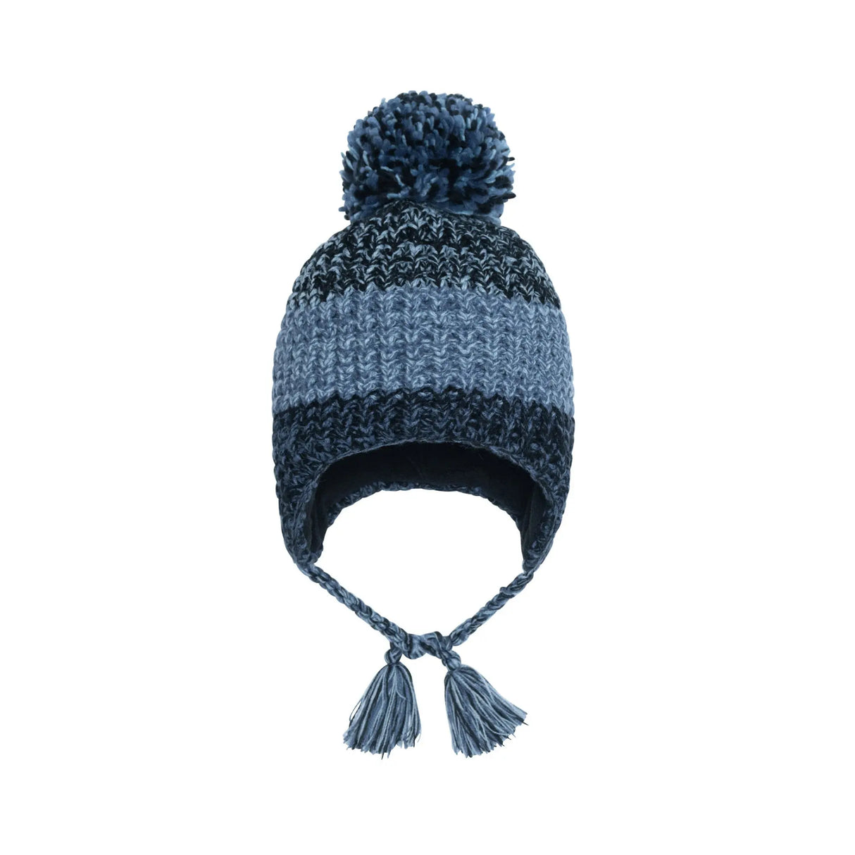 Jacquard Knit Hat Black, Grey And Blue | Deux par Deux | Jenni Kidz