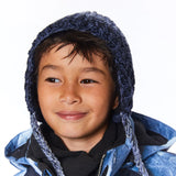 Jacquard Knit Hat Black, Grey And Blue | Deux par Deux | Jenni Kidz