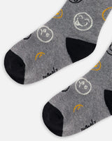 Jacquard Socks Dark Grey | Deux par Deux | Jenni Kidz