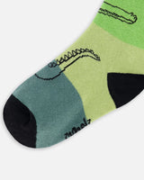Jacquard Socks Multi Green | Deux par Deux | Jenni Kidz