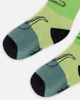 Jacquard Socks Multi Green | Deux par Deux | Jenni Kidz
