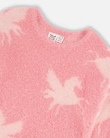 Jacquard Unicorn Sweater Hairy Knit Pink | Deux par Deux | Jenni Kidz