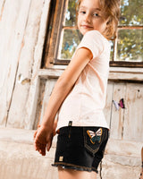 Jean Short With Embroidery Black Jeans | Deux par Deux | Jenni Kidz