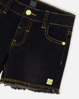 Jean Short With Embroidery Black Jeans | Deux par Deux | Jenni Kidz