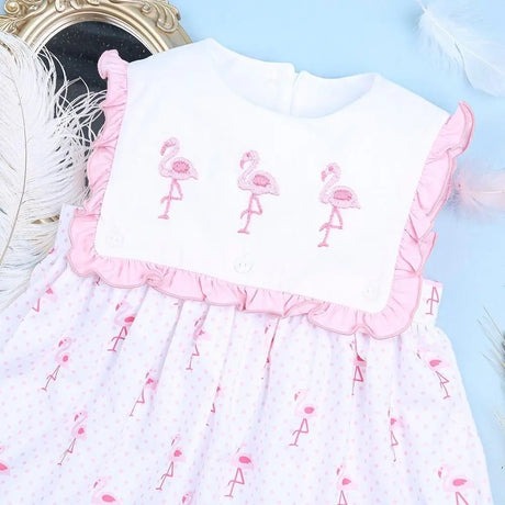 Babeeni Flamingo embroidery baby dress - Jenni Kidz