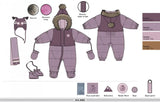 Baby Girls' Snowsuit 4 PCS Set - Lavender Mist | Blizz - Blizz