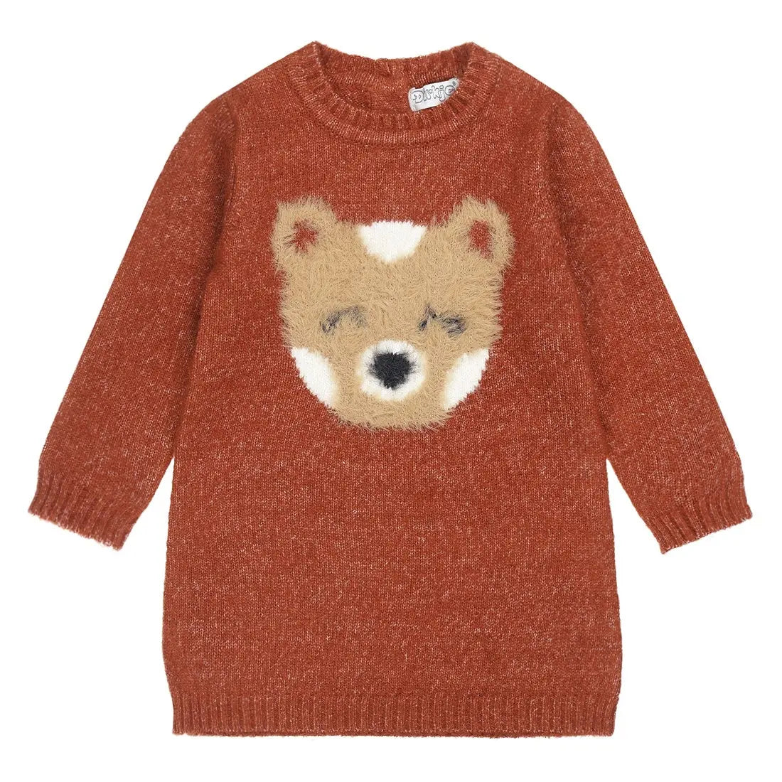 Baby Girls Dress Rust Brown Bear | Dirkje - Dirkje