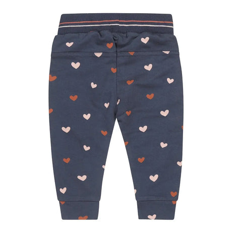 Baby Girls Sweatpants Dark Blue Hearts | Dirkje - Dirkje