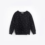 Basics Block Print on Black Sweatshirt | Miles The Label - Jenni Kidz