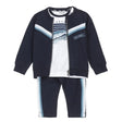 Boys Baby Set Cardigan T-shirt Pants Dark Blue White | Dirkje - Jenni Kidz