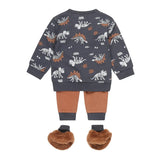 Boys Baby Set Sweater and Pants Dark Blue Dino | Dirkje - Dirkje