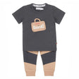 Boys Baby Set T-shirt With Jogging Pant Dark Grey Beige | Dirkje - Jenni Kidz