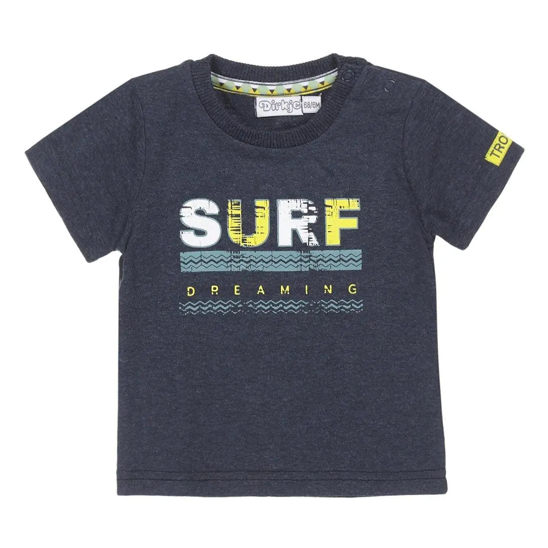 Boys T-shirt Blue Melange Surf | Dirkje - Jenni Kidz