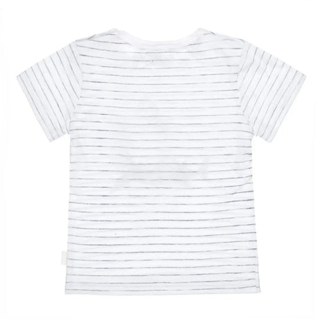 Boys T-shirt White Grey Striped With Shark | Dirkje - Jenni Kidz