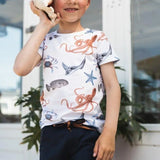 Boys T-shirt White Sea Animals | Koko-Noko - Jenni Kidz