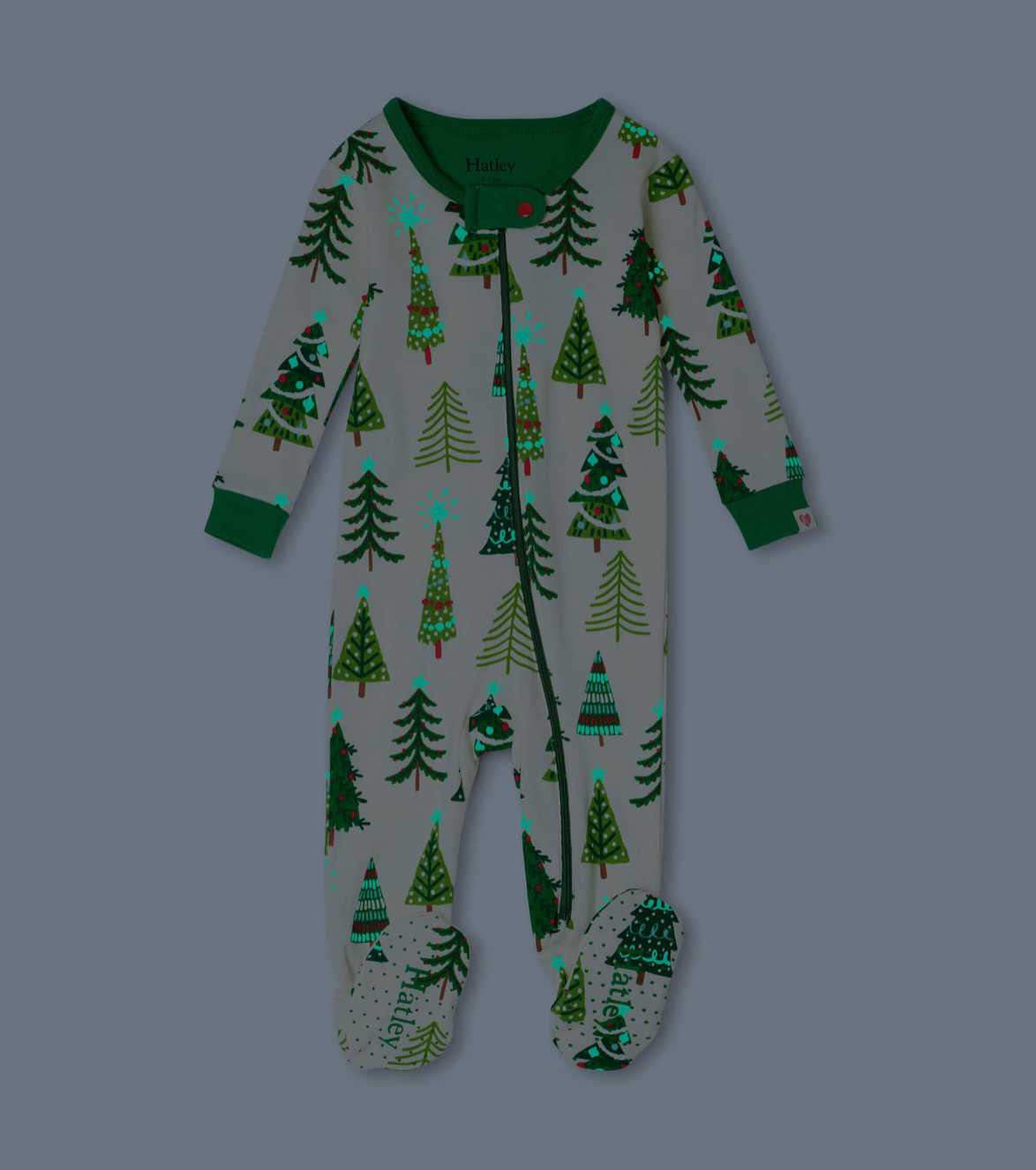 Christmas Trees Glow In The Dark Footed Coverall | Hatley - Jenni Kidz