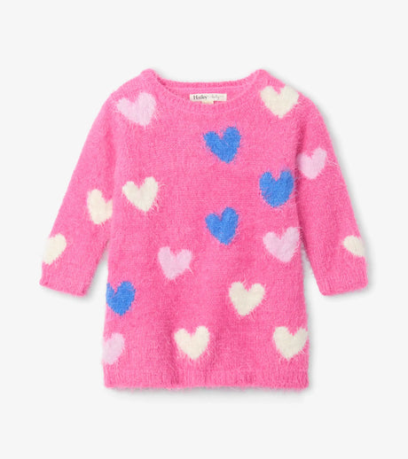 Confetti Hearts Fuzzy Baby Sweater Dress | Hatley - Jenni Kidz