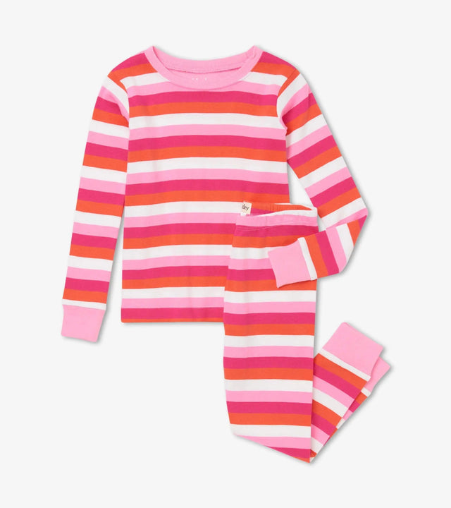 Cotton Candy Stripes Organic Cotton Pajama Set | Hatley - Jenni Kidz