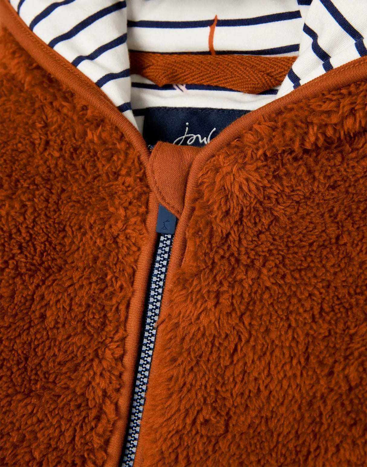 Cuddle Zip Through Recycled Fleece - Tigorange | Joules - Joules