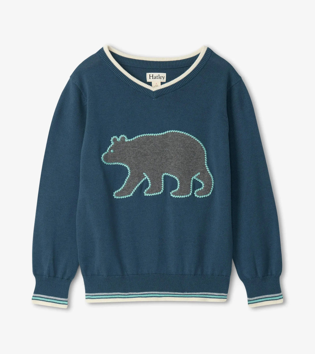 Forest Bear V-neck Sweater | Hatley - Jenni Kidz