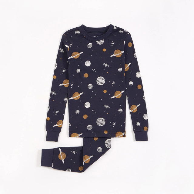 Galaxy Print on Navy Night Pyjama Set | Petit Lem - Jenni Kidz