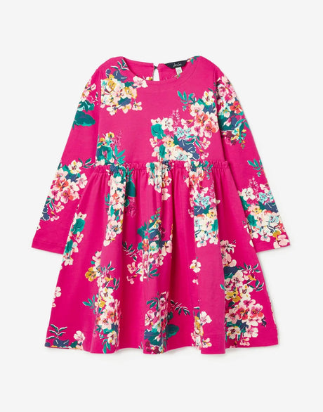 Girls' Hampton Long Sleeve Paperbag Waist Jersey Dress | Joules - Joules