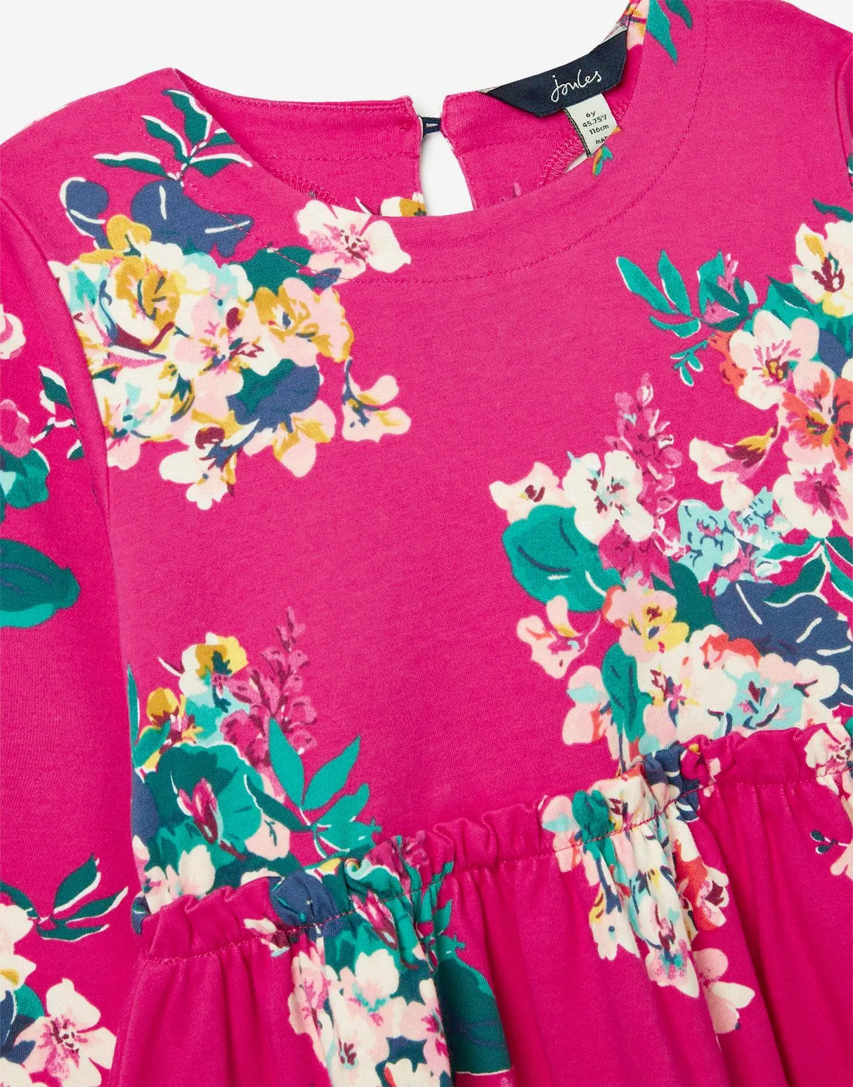 Girls' Hampton Long Sleeve Paperbag Waist Jersey Dress | Joules - Joules