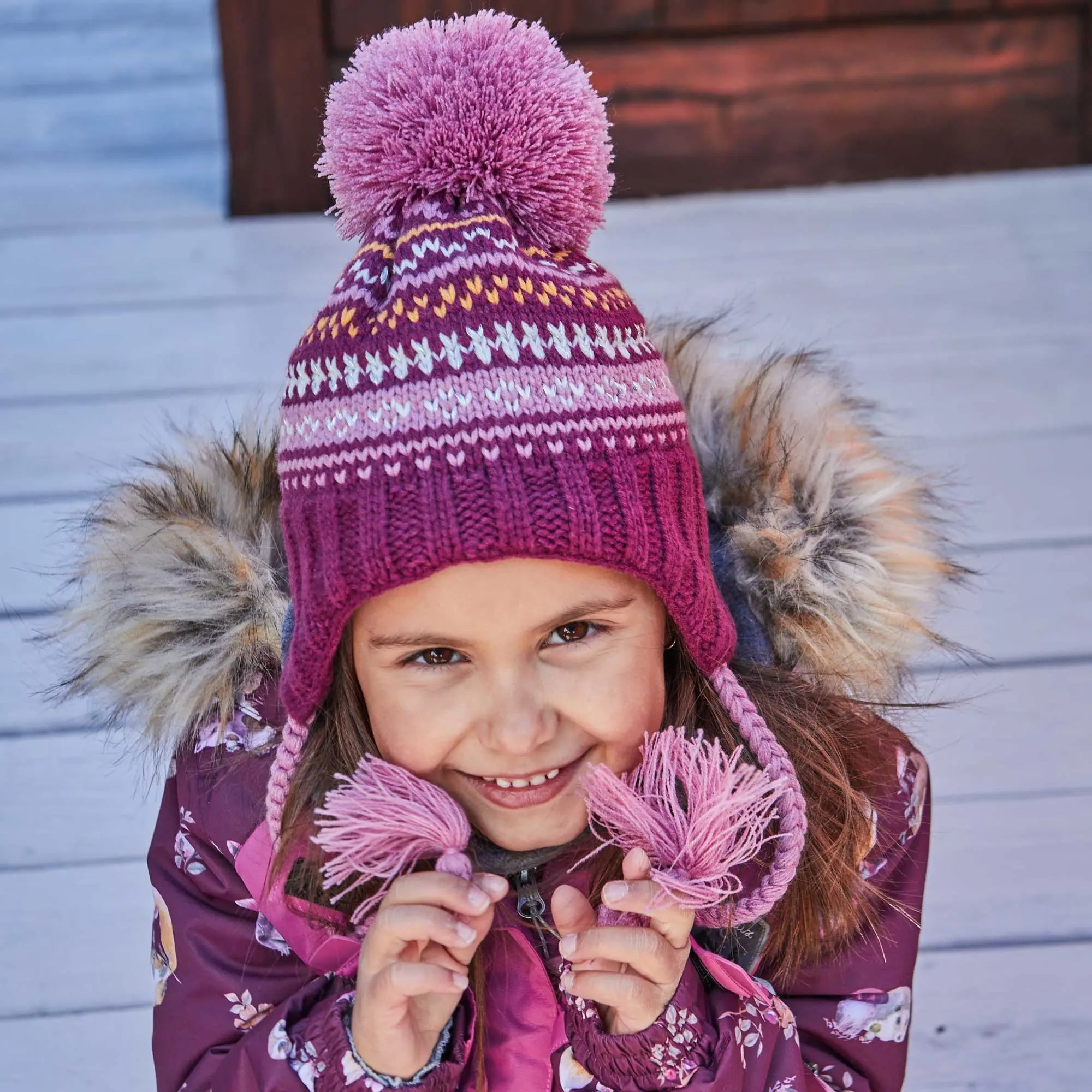 Girls store burgundy hat