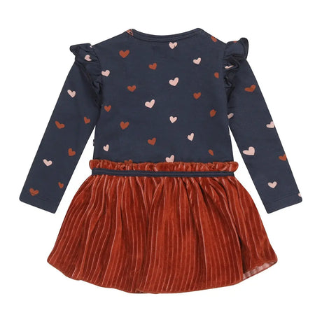Girls Dress Dark Blue Arabian Spice Hearts | Dirkje - Dirkje