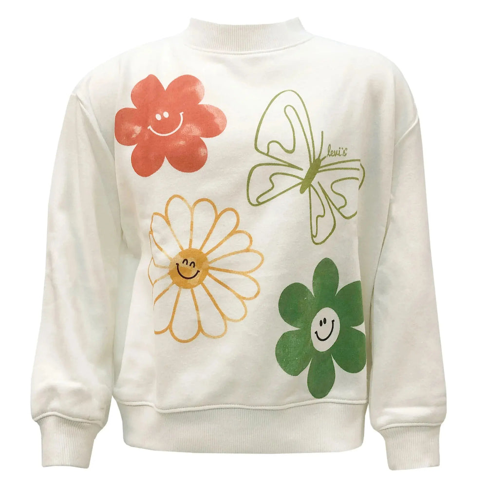 Girls Mock Neck Sweatshirt Sunny Cream Levi s X L 13 15Y