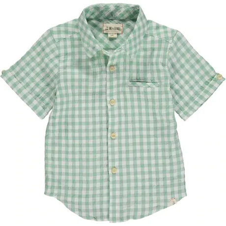 Green plaid short sleeved shirt | Me & Henry - Jenni Kidz