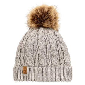 Grey Cable Knit Twinning Beanies | Jan & Jul - Jenni Kidz
