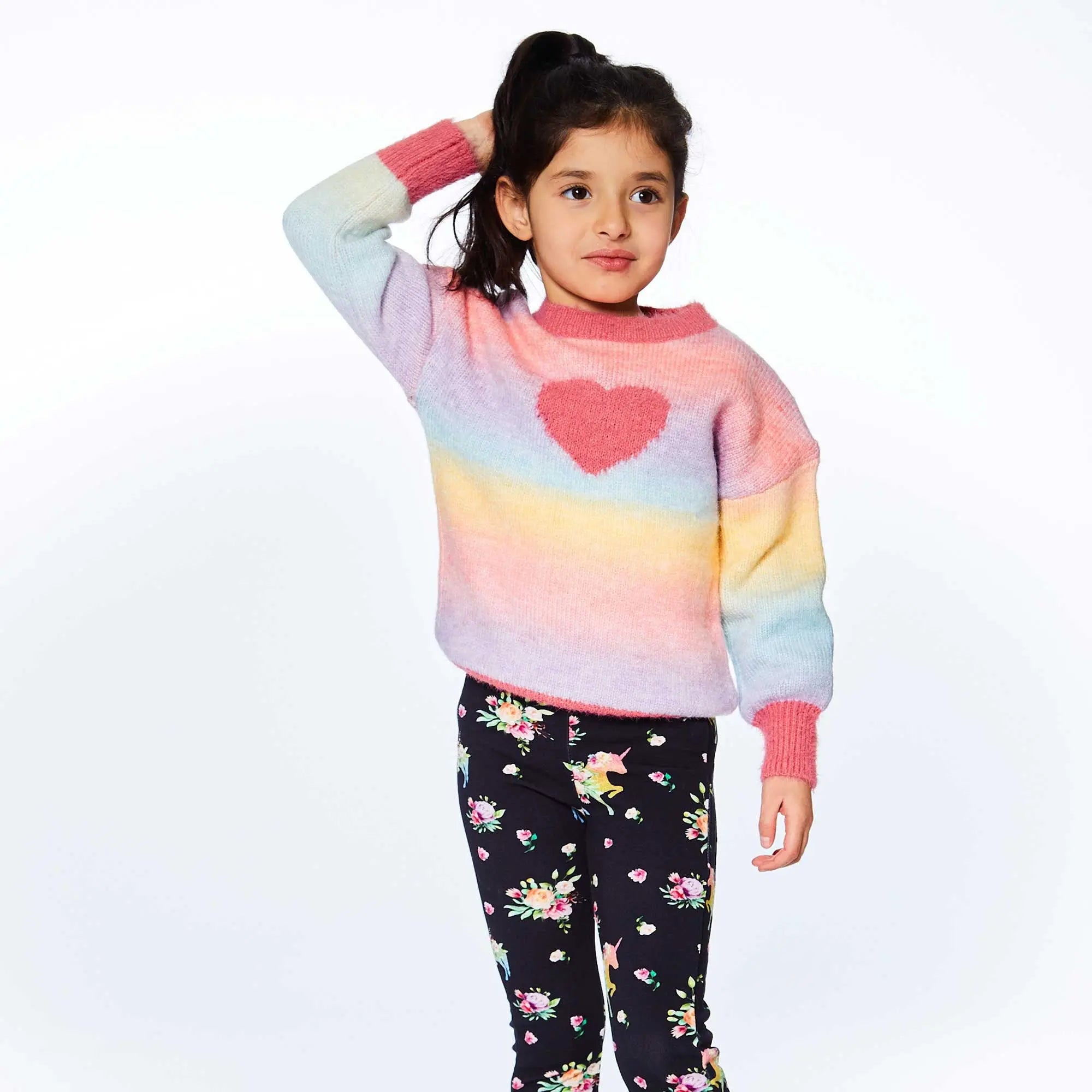 Jacquard Knit Sweater With Heart | DEUX PAR DEUX – Jenni Kidz