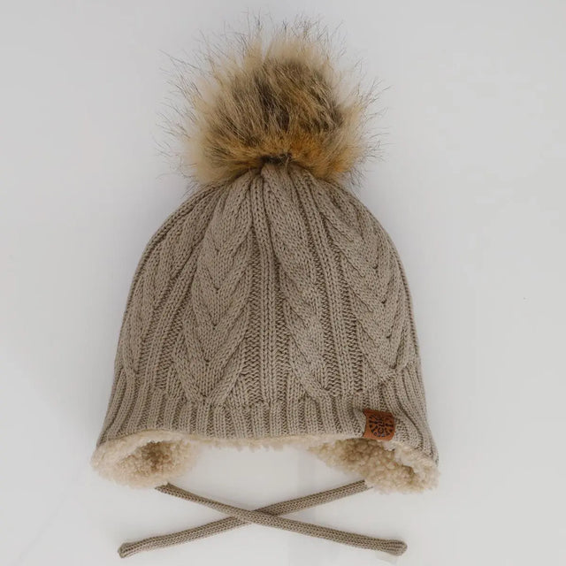 Knit Pom Pom Hat - Cashmere | CALIKIDS - Jenni Kidz
