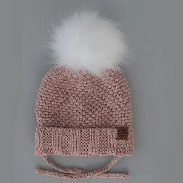 Knit Pompom Hat - Rose | CALIKIDS - Jenni Kidz