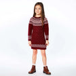 Knitted Long Sleeve Dress Burgundy And Pink | DEUX PAR DEUX - DEUX PAR DEUX