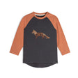 Long Sleeve Raglan Top With Fox Print | DEUX PAR DEUX - DEUX PAR DEUX