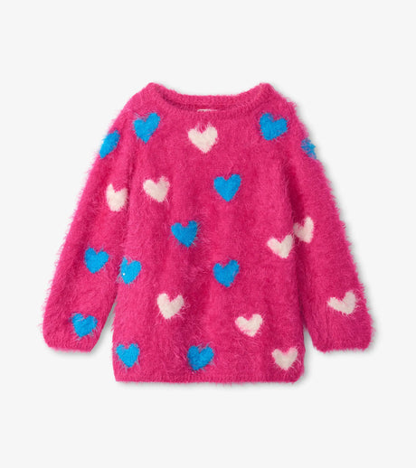 Lovey Hearts Fuzzy Sweater | Hatley - Jenni Kidz