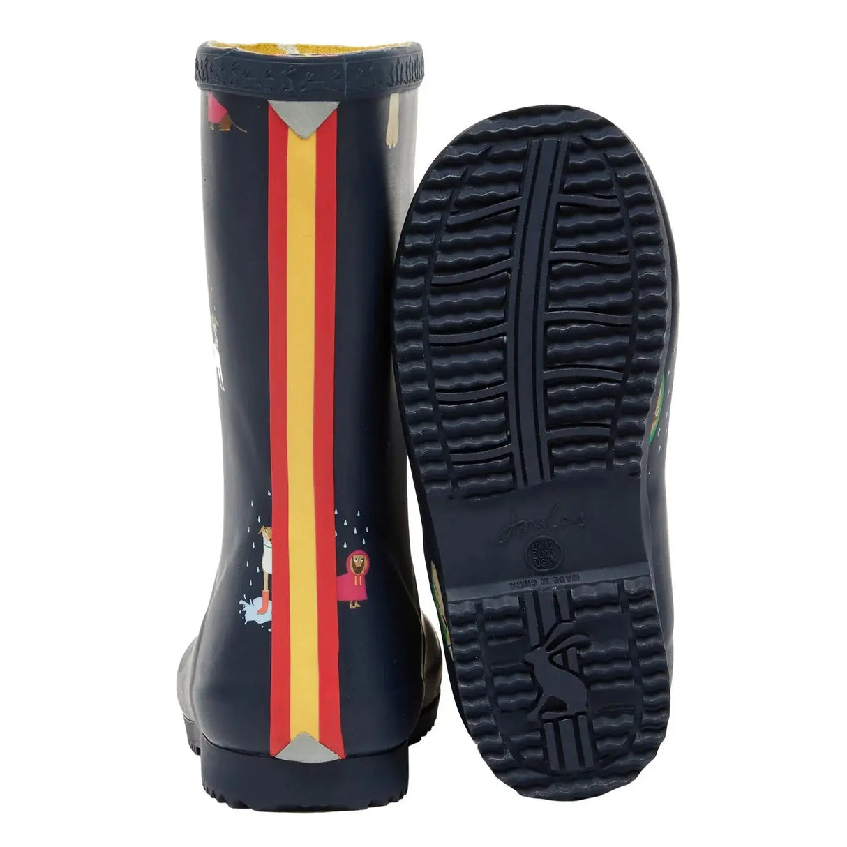 Multi Dogs Roll Up Flexible Printed Welly Rain Boots | Joules - Jenni Kidz