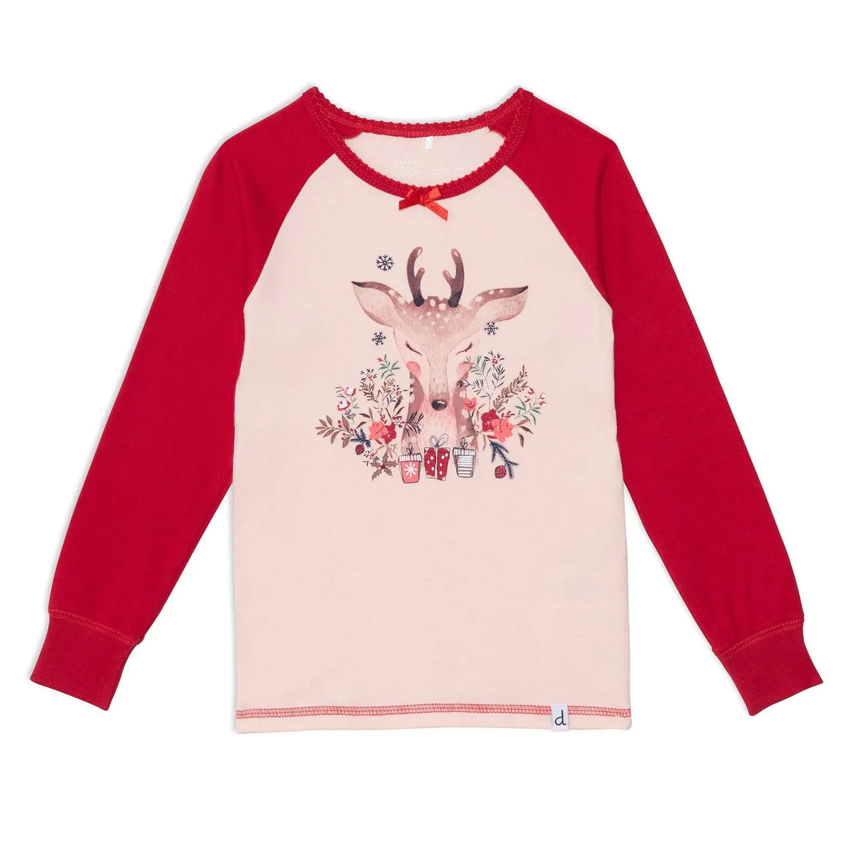 Organic Cotton Two Piece Printed Pajama Set With Deer | DEUX PAR DEUX - Jenni Kidz