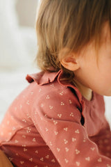 Organic Ruffle Bodysuit in Appleberry Dots | Lovedbaby - Jenni Kidz