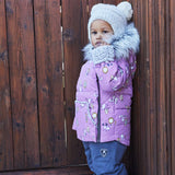 Printed Woodland Animals Two Piece Baby Snowsuit Lilac | DEUX PAR DEUX - DEUX PAR DEUX