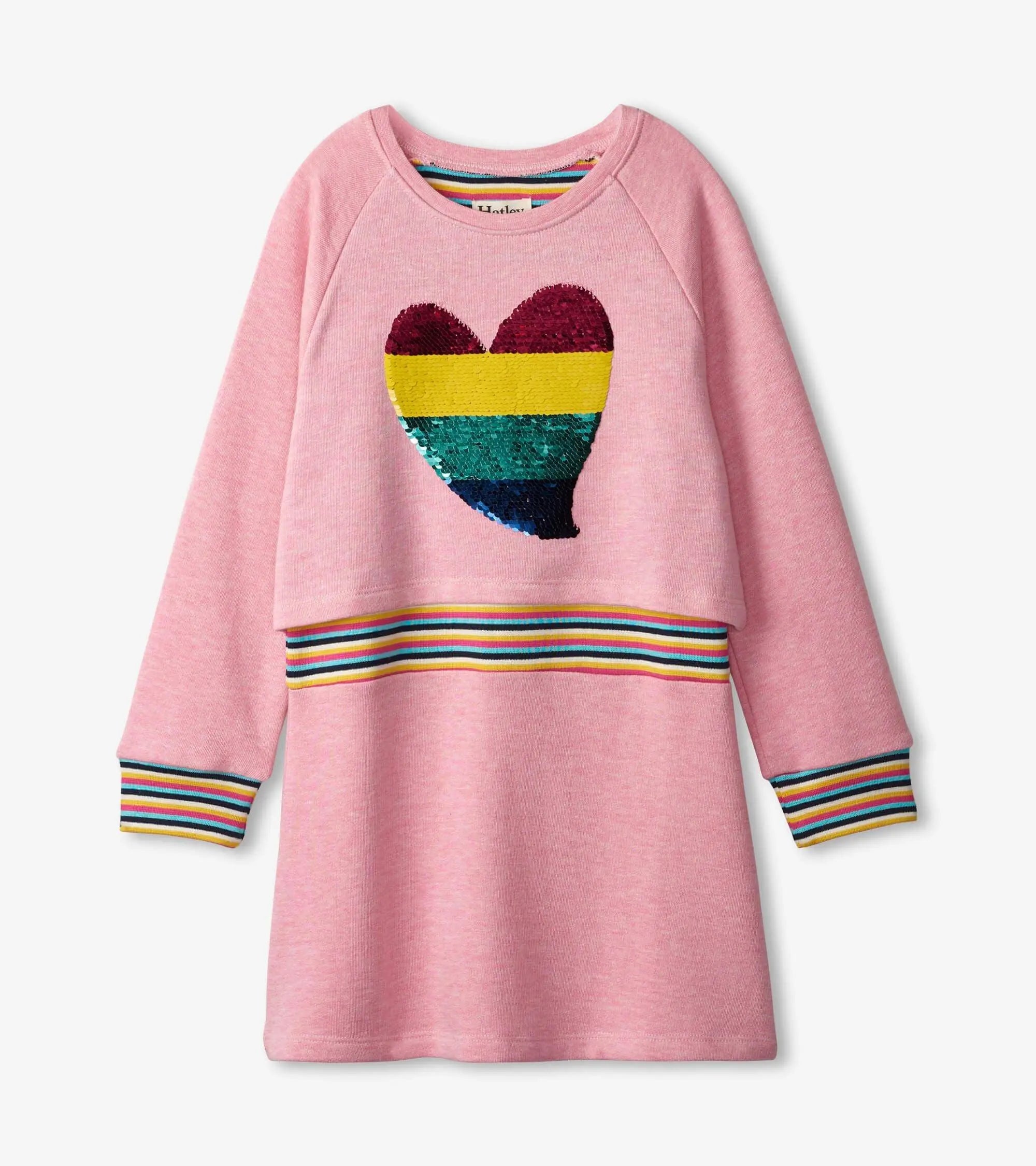 Buy Rainbow Heart Flip Sequin Rib Dress, Hatley online