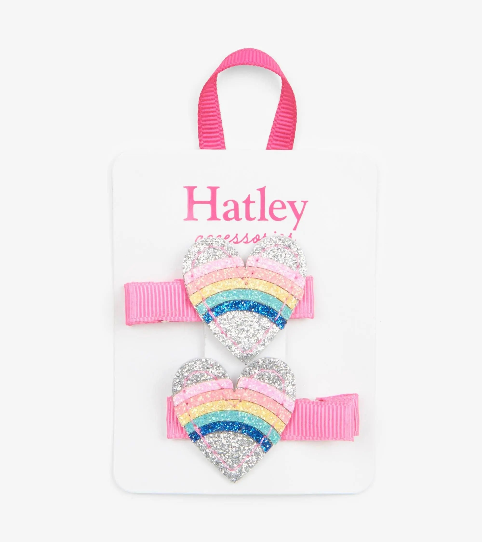 Buy Rainbow Hearts Glitter Hair Clips, Hatley online