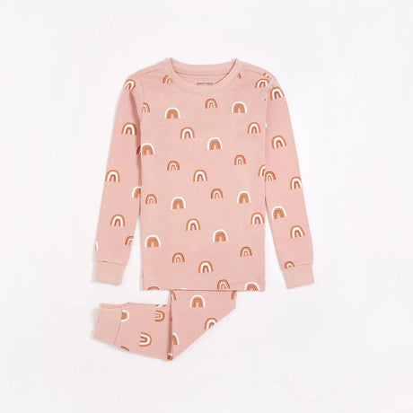 Rainbow Print on Dusty Pink Pajama Set | Petit Lem - Jenni Kidz