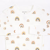 Rainbows Print on Off-White Pyjama Set | Petit Lem - Jenni Kidz