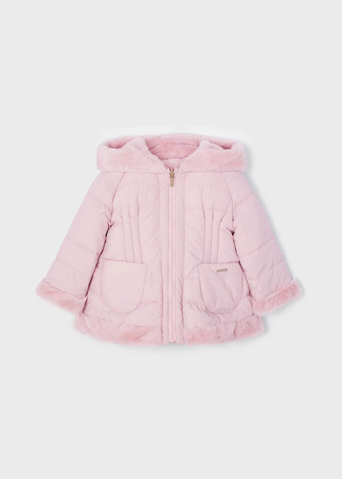 Reversible Faux Fur Jacket Baby Girl Mayoral