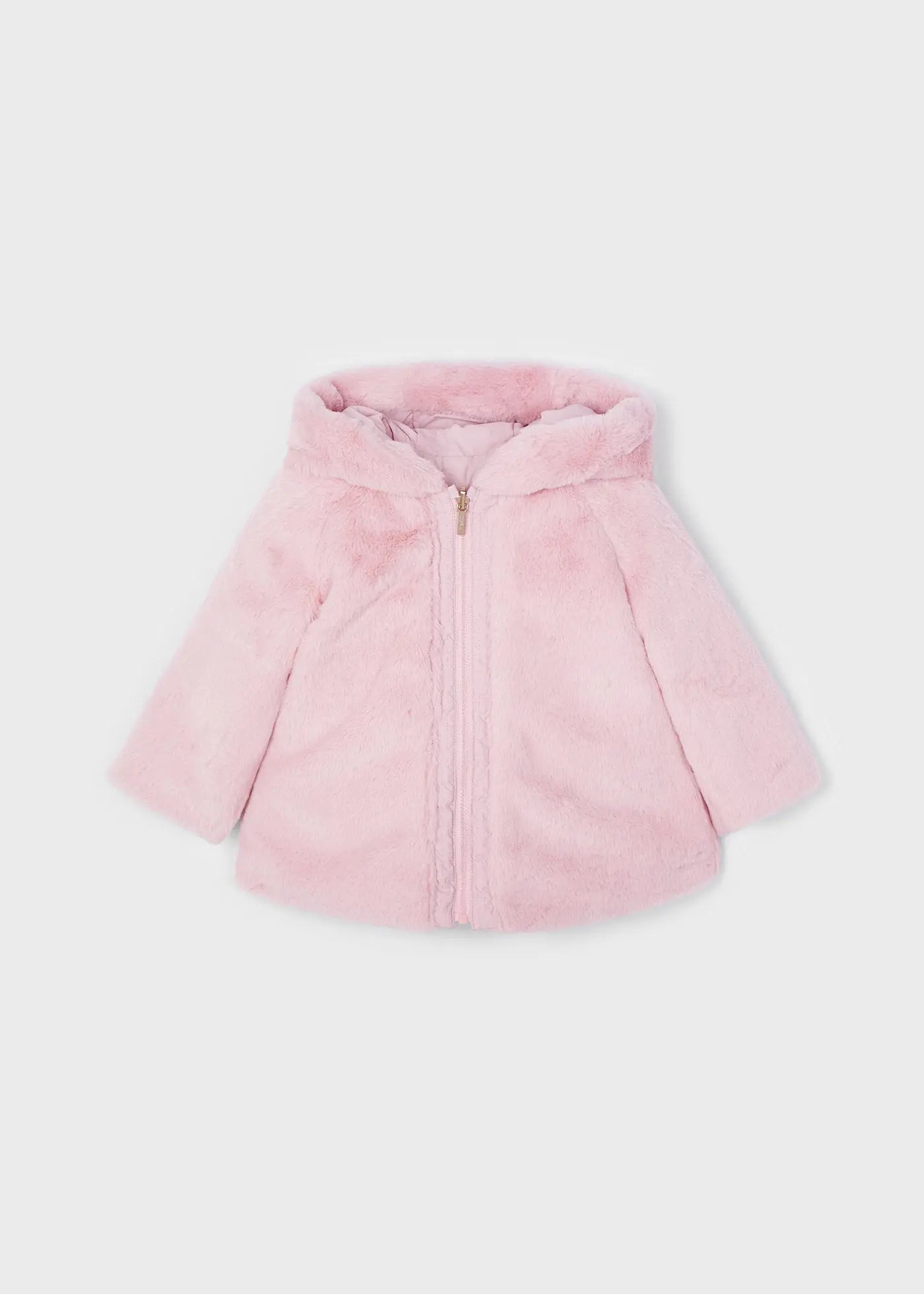 Baby girl coat with fur hood best sale